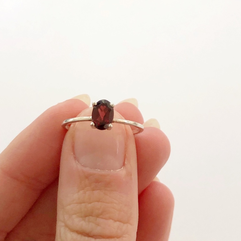 sterling silver and garnet ring